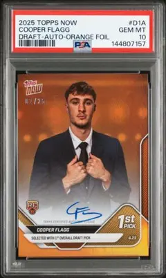 2025 Topps Now Cooper Flagg サイン入ジャージナンバー