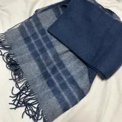 【美品】 TOMORROWLAND カシミヤ マフラー 青 TOMORROWLAND カシミヤ ストール | TOMORROWLAND (Men