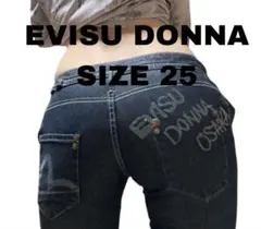 極美品✨️希少 レアEVISU DONNA エビスドンナ 和柄刺繍デニム濃紺 25