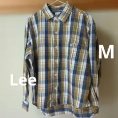 Lee チェックシャツ М コットン 茶黄青