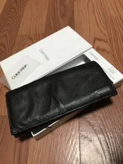 Calvin Klein カルバンクライン レザー 長財布 ブラック 黒
