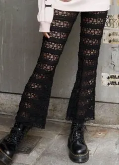 【未着用】jouetie レースフィットフレアパンツ