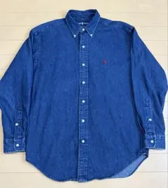 90s~00s Y2K ラルフローレン BDシャツ デニムシャツ クロップド M 