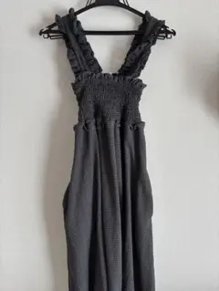 フリル付きキャミワンピース Mサイズ ブラックグレー