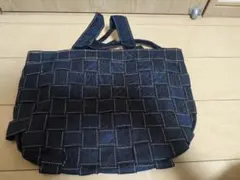 TRANS CONTINENTS メッシュ編みデニムトートバッグ