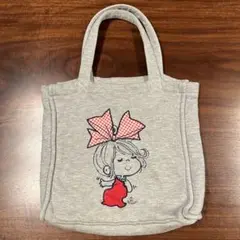 訳アリ！水森亜土 あどちゃん 刺繍付きグレー トートバッグ