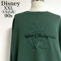 入手困難 90s USA製 ディズニー ミッキー 立体刺繍 スウェット アメカジ
