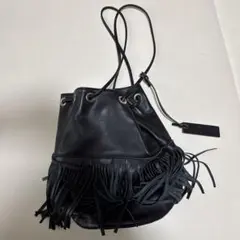 Marco Masi マルコマージ レザー 巾着 ショルダーバッグ 黒のサムネイル
