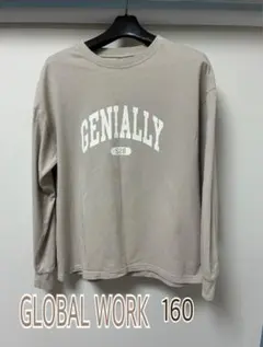 美品★GLOBAL WORK★ロンT 160 ベージュ系　男女共用 カットソーのサムネイル