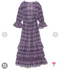 SNIDEL チェックシアーティアードロングワンピース