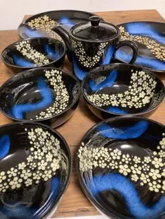 ☆ 食器まとめ売り8点　美濃焼　水峰窯　食器　キッチン用品　急須　小鉢　大皿☆