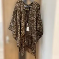 新品未使用品 ヒョウ柄フリンジストール