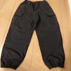 GU 男女兼用ワイドカーゴジョガーパンツ150黒