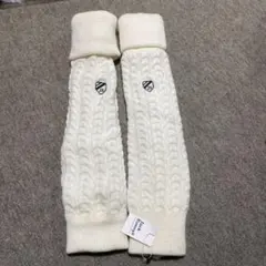新品 タグ付き ジャックバニーケーブル編み白 レッグウォーマーFRサイズ