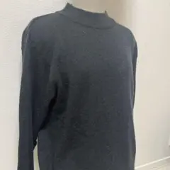 訳あり　le nauge ニット ハイネック長袖　黒　ブラック　薄手　ウール