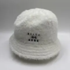 ビラボン ファー バケットハット ホワイト ロゴ刺繍