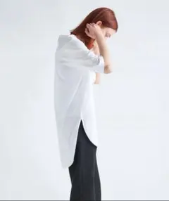 ATON ラウンドヘム 半袖Tシャツ ホワイト サイズ01のサムネイル