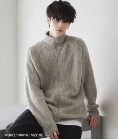 【CTHY】タグ付き ウールミックスドライバーズニット XL