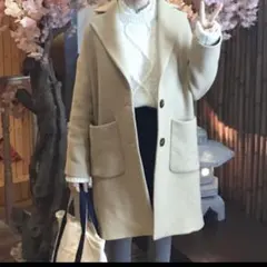 ZARA WOMAN ベージュ チェスターコート xsサイズ　ウール