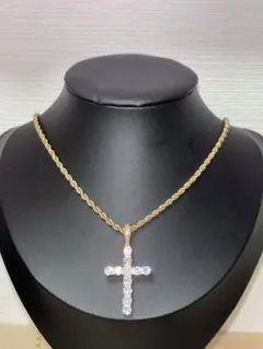 モアサナイトテニスチェーンクロスペンダント50cm - メルカリ