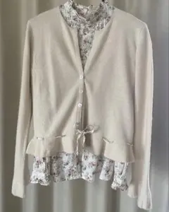 ボンポワン　カーディガン　10才　オフホワイト