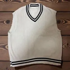 【最終値下げ】ホワイト Vネック ベスト Lサイズ