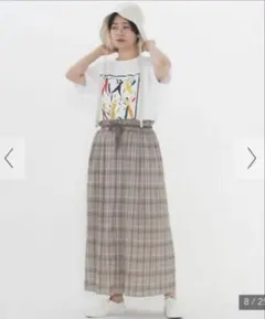 yuni チェックランダムプリーツスカート　bulle de savonのサムネイル