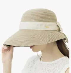 美品✨Loo&c ルーアンドシー麦わら帽子 レディース つば広麦わらグラスハット