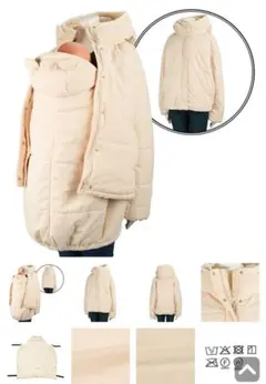 中綿ニットコールコート＆ケープセット アイボリー