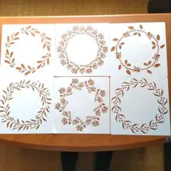 植物モチーフ ステンシルプレート 6枚セット ２０×２０cm