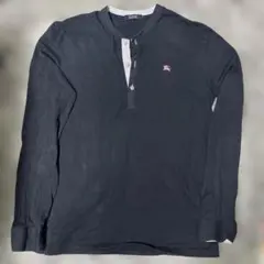 【値下げしました】美品/BURBERRY BLACK LABEL ロンT/3/黒