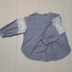 ストライプ Vネック 五分袖 ブラウスGU♡Mサイズ