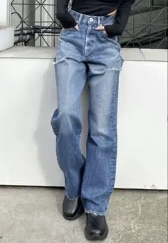 GYDA ハイウエスト　ストレートワイドデニムデニムのサムネイル