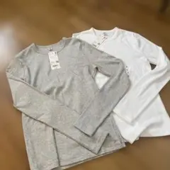 *新品* ユニクロ　ソフトリブクルーネックT 2枚セット　Sサイズ