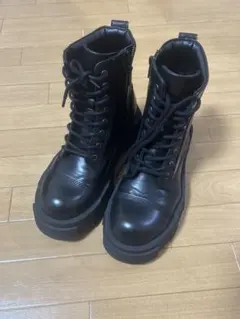 ZARA トラックソール 厚底 レースアップブーツ ブラック 26cmのサムネイル
