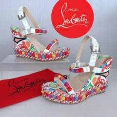 ルブタン　カタクロウ　スタッズ　ストラップ　サンダル　ウェッジソール　極美品35