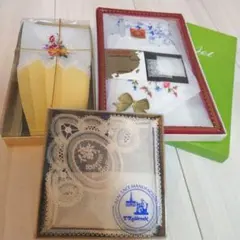 【新品未使用】 ヴィンテージ　ハンカチ　スワトウ　刺繍　ベルギー　レース　花柄