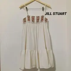 JILL STUART 花柄刺繍 ノースリーブ ワンピース　ホワイトのサムネイル