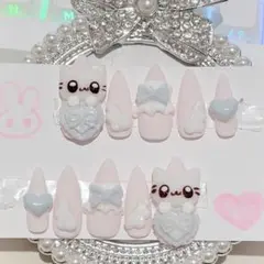 ネイルチップ サブカル 地雷系 量産型 ゴテゴテ ピンク 平成女児