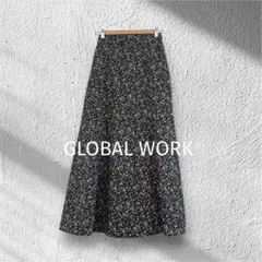 【GLOBAL WORK】グローバルワーク　フレアロングスカート　総柄　花柄