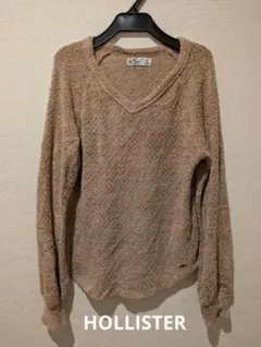 即購入◯匿名配送　 HOLLISTER ベージュ Vネック ニット XS