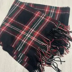 タータンチェックマフラー　ネイビー/レッド/マフラー/ブランケット/チェック