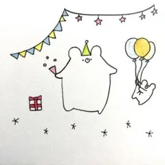 【937】【くまの絵】ハガキサイズオリジナル手描きアナログ自作創作イラスト原画