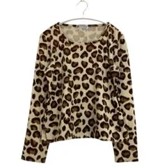 【FOXEY RABBITS'】Tシャツ ヒョウ柄 長袖 レディース ベロア