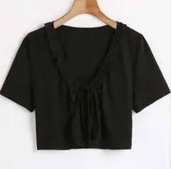 ⚠︎ 【美品】 SHEIN 半袖 トップス カーディガン リボン ブラック ボレロ