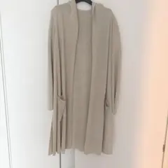 FOXEY フード付き　ベージュ　カーディガン　ロング