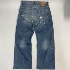00s Abercrombie & Fitch ダメージ ワイドデニム ハチノスのサムネイル