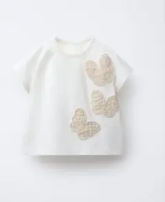 ZARA キッズ ベビー　Tシャツ バタフライモチーフ ホワイト