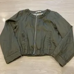 grove ノーカラージャンパー　アウター　ジャケット　カーキ　Lのサムネイル