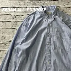 SEDAN ALL-PURPOSE ボタンダウンストライプシャツ L ブルーのサムネイル